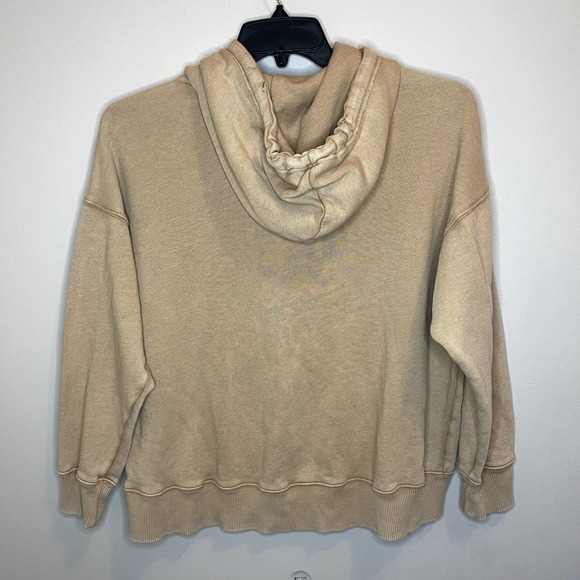 Aerie womens pullover hoodie | lightly distressed | tan beige | size medium - Picture 3 of 4